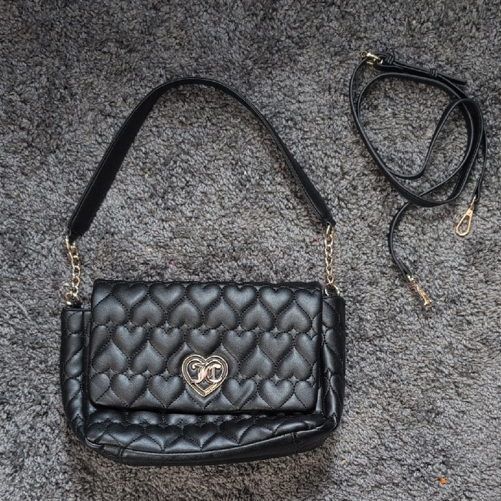 Juicy Couture Black Heart Quilted Shoulder Bag
